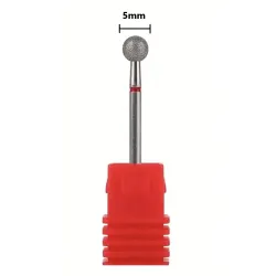 Frez diamentowy kulka 5 mm – delikatny (czerwony) | Do skórek i opracowania wałów